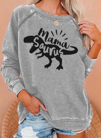 Women's Mama Bear Sweatshirts Long Sleeve Crewneck Sweatshirt