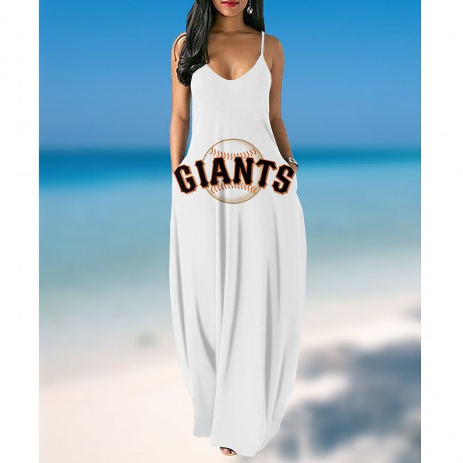 Women's summer San Francisco Giants Team Print suspender skir