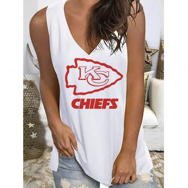 Kansas City Chiefs Women's Baseball Printed Sleeveless Casual Vest