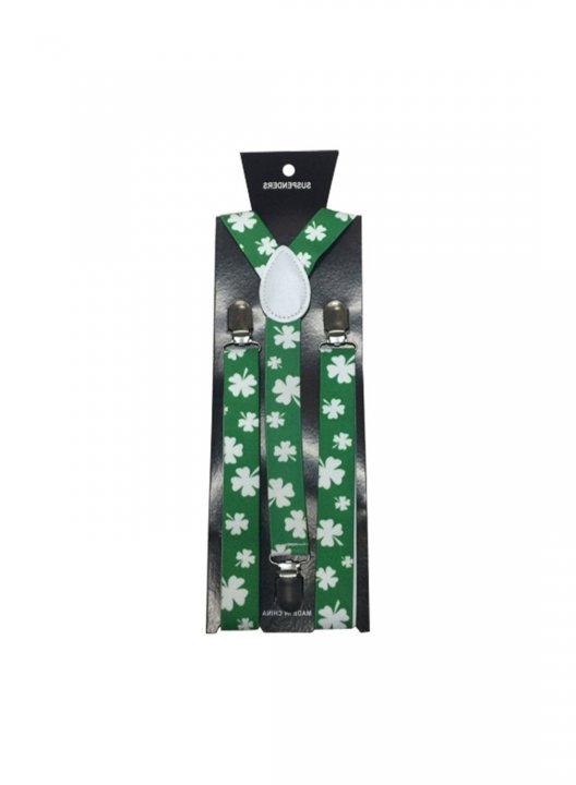 Saint Patrick's Day Irish Suit Shamrock Sequin Cap Sequin Bow Tie Strap