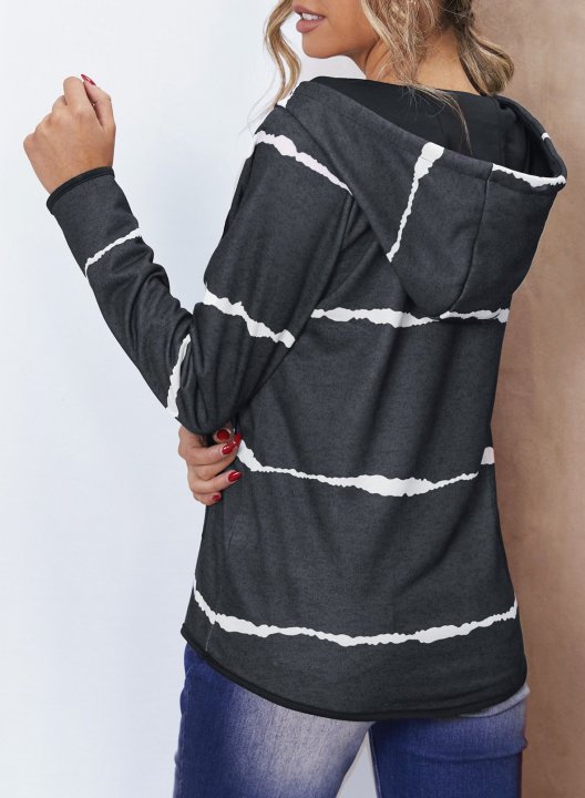 Tye tie Striped Casual Hoodie