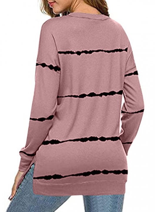 Striped Abstract Long Sleeve Casual Sweatshirt