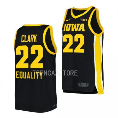 Caitlin Clark Iowa Hawkeyes #22 Black Women's Basketball Jersey Equality