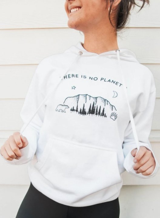 Women's Hoodies there is no planet b Print Pocket Drawstring Long Sleeve Daily Casual Hoodie