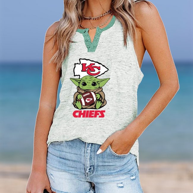 KANSAS CITY CHIEFS Should Support Yoda V- Neck Pocket Button Vests