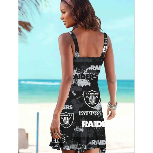 Las Vegas Raiders Tube Top Team Print Sleeveless Vest Dress