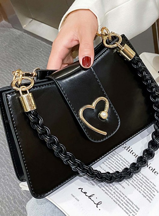 Women's Handbags Solid Heart-shaped PU Leather Handbags