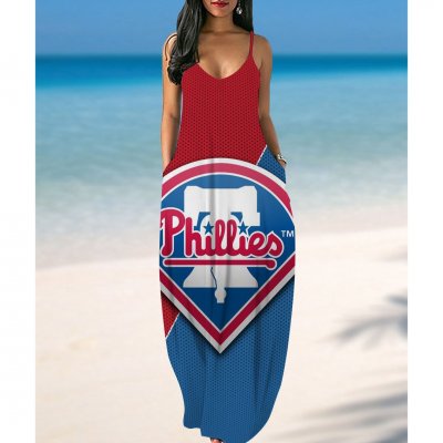 Women's Philadelphia Phillies printed Pockets Halter Dress