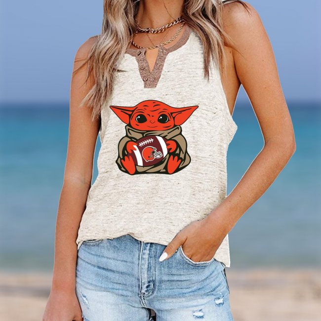 CLEVELAND BROWNS Should Support Yoda V- Neck Pocket Button Vests