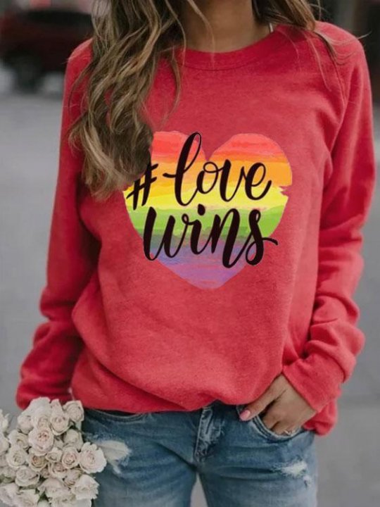 Love Wins Rainbow Print Sweatshirt