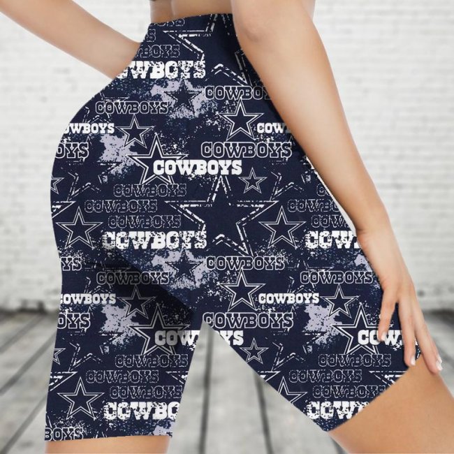 DALLAS COWBOYS Sports Stretch Fitness Running Side Pocket Shorts Tight-Fitting High-Waist Yoga Pants