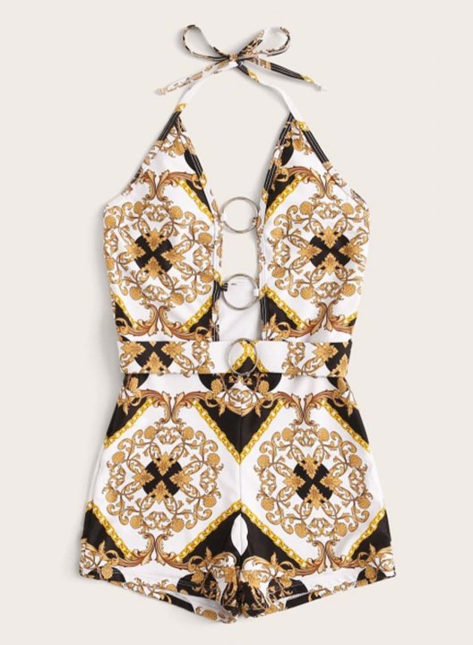 Women's One Piece Swimwear Tribal Halter One-Piece Swimsuit