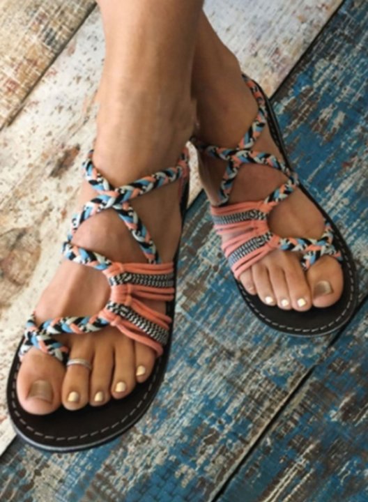 Women's Sandals Multicolor Wovens Outdoor Beach Sandals