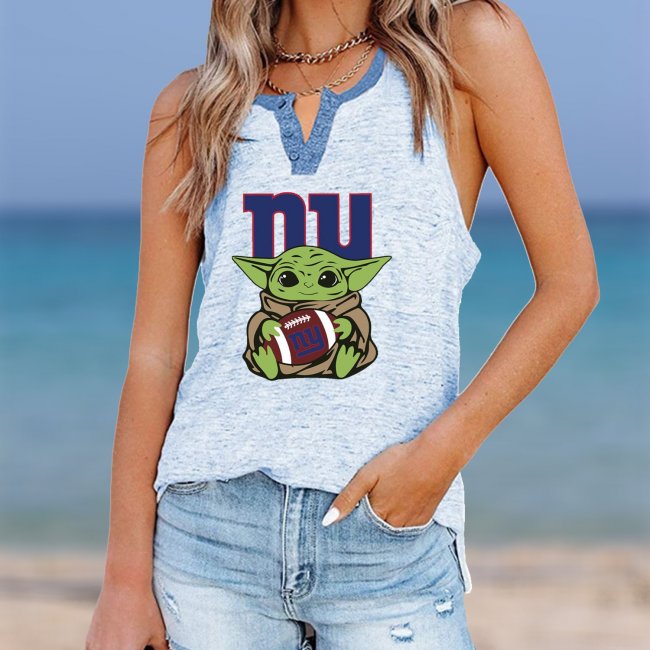 NEW YORK GIANTS Should Support Yoda V- Neck Pocket Button Vests