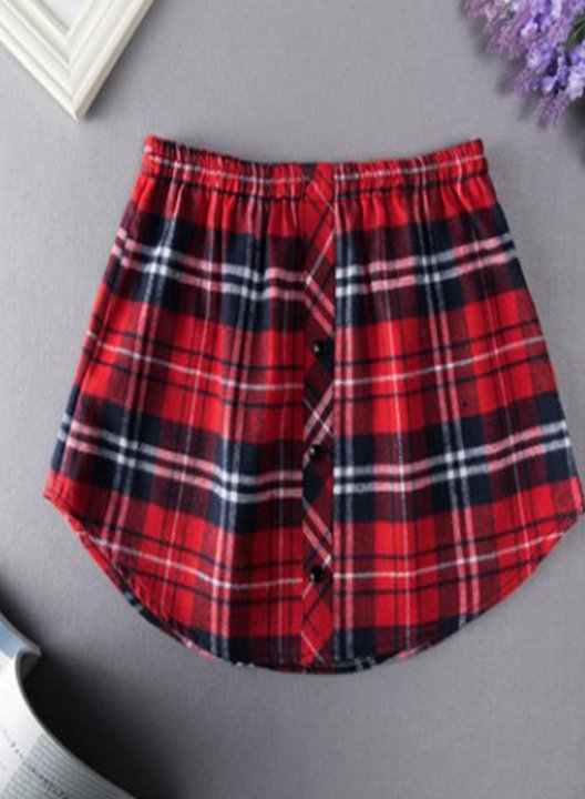 Women's Skirts Mid Waist Plaid Flare Summer Casual Mini Skirts