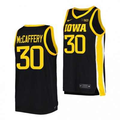Iowa Hawkeyes Connor McCaffery Black #30 Replica Jersey 2022-23 College Basketball