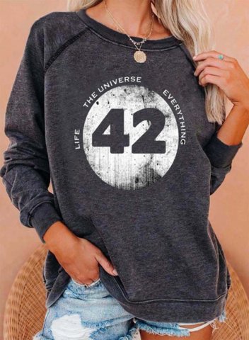 Women's Sweatshirts Solid Letter 42 Answer to Life Universe and Everything science Vintage Casual Daily Sweatshirts