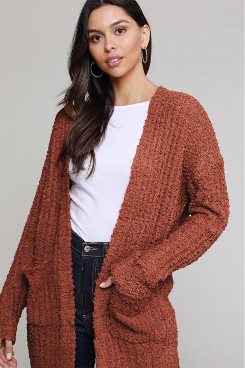 Women's Cardigans Creamy Pebble Beach Textured Cardigan