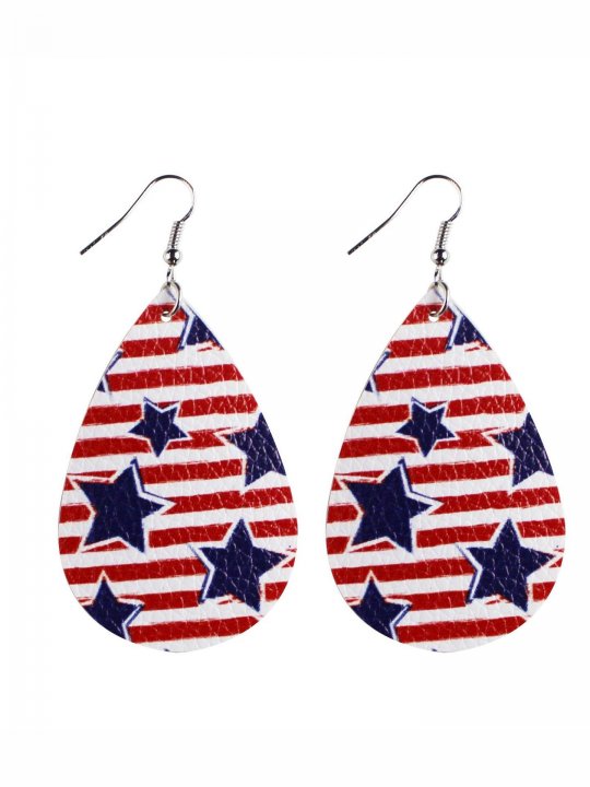 Women's Drop-shaped Independence Day Star Earrings