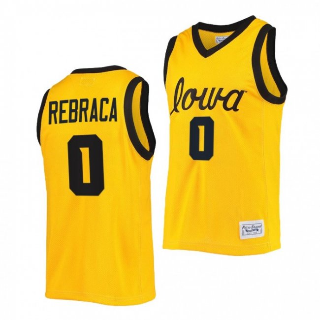 Filip Rebraca #0 Iowa Hawkeyes Commemorative Classic Gold Jersey 2022 College Basketball