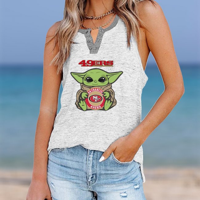 SAN FRANCISCO 49ERS Should Support Yoda V- Neck Pocket Button Vests