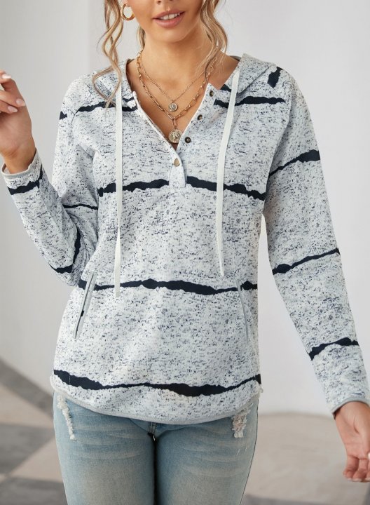 Tye tie Striped Casual Hoodie