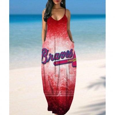 Atlanta Braves Printed Halter Dress