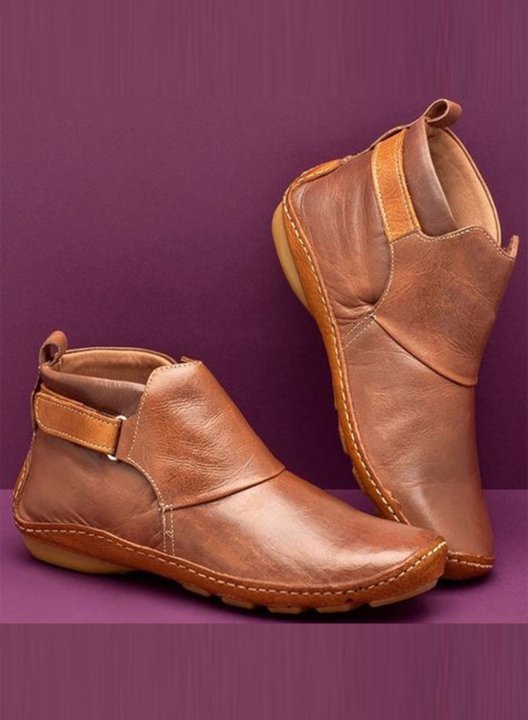 Female Leather Boots Flat Martin Boots