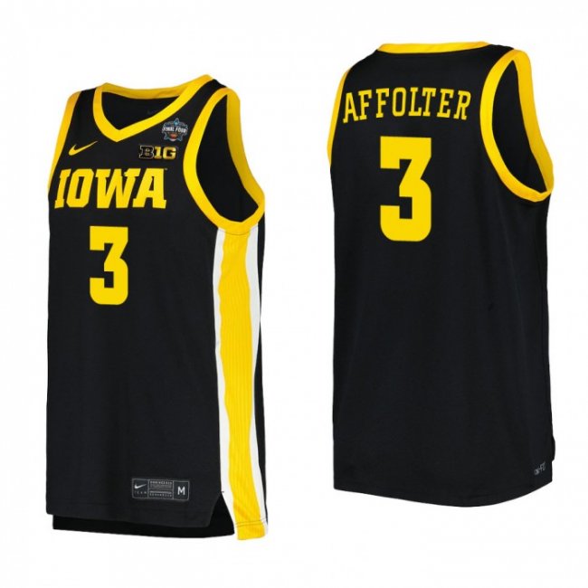 Sydney Affolter Iowa Hawkeyes 2023 National Championship Women's Basketball Black Jersey