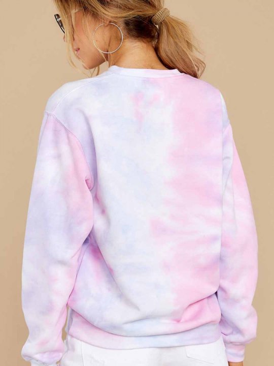 Women's Tie Dye Sweatshirt Crew neck Pullover