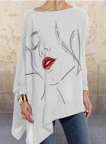 Women's Pullovers Abstract Portrait Long Sleeve Round Neck Daily Pullover