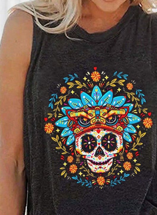 Women's Tank Tops Tribal Sleeveless Round Neck Casual Daily Tank Tops