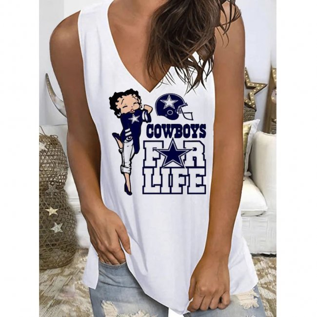 Women's Dallas Cowboys Printed Sleeveless Casual Vest