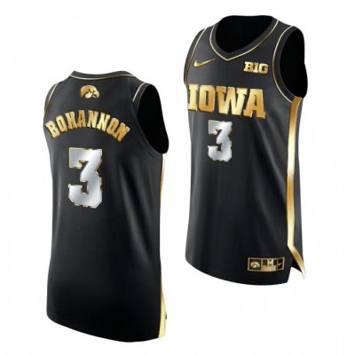 Iowa Hawkeyes Jordan Bohannon 2020-21 Black Golden Edition Authentic Limited Jersey