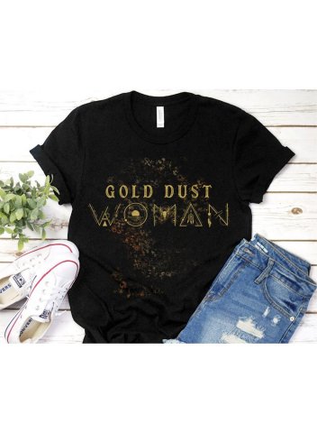 Women's T-shirts Letter Solid Round Neck Short Sleeve Summer Daily T-shirts