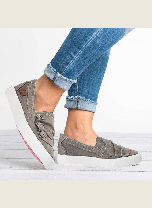 Women's Sneakers Casual Canvas Flat Solid Sneakers