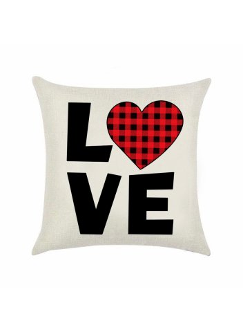 Plaid Heart-shaped Pillowcase