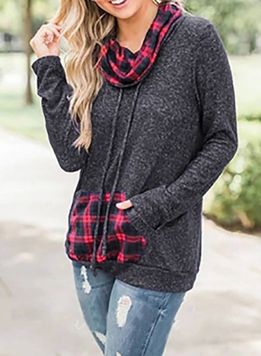 Hopefour Plaid Long Sleeve Daily Sweatshirt