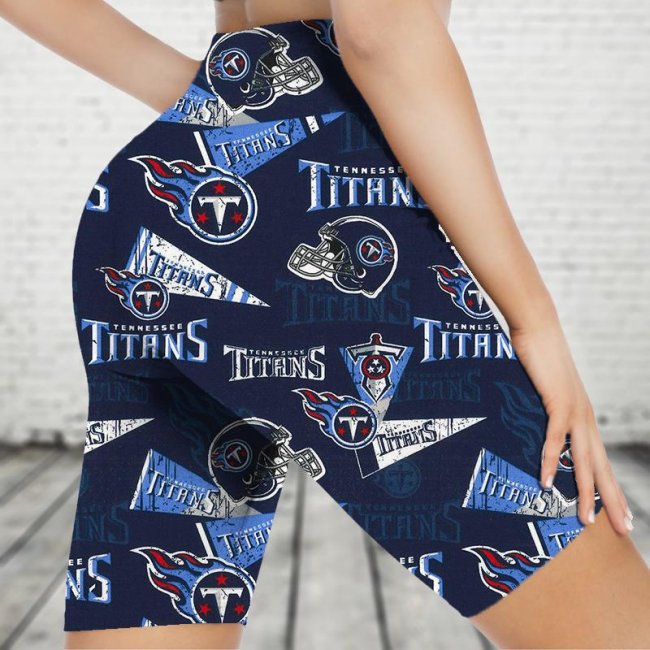 TENNESSEE TITANS Fitness Running Side Pocket Shorts Tight-Fitting High-Waist Yoga Pants