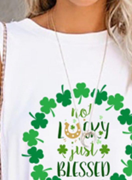 Women's Tank Tops Not Lucky Just Belssed Letter St Patrick's Day Design Festival Daily Tank Top