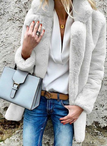 Faux Fur Lapels Daily Coat