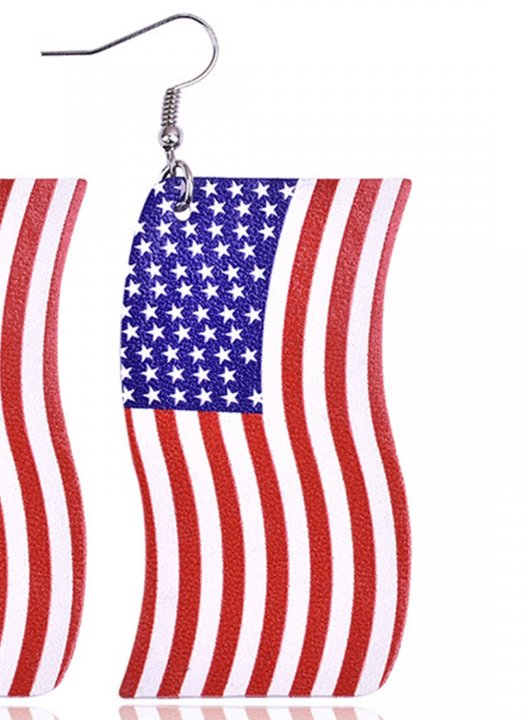 Women's American Flag Earrings PU Earrings