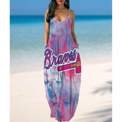 Atlanta Braves Printed Halter Dress