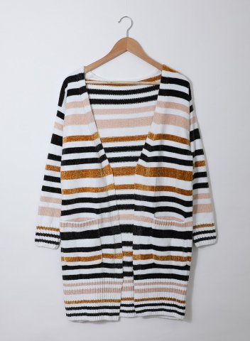 Striped Long Sleeve Round Neck Casual Sweatshirts