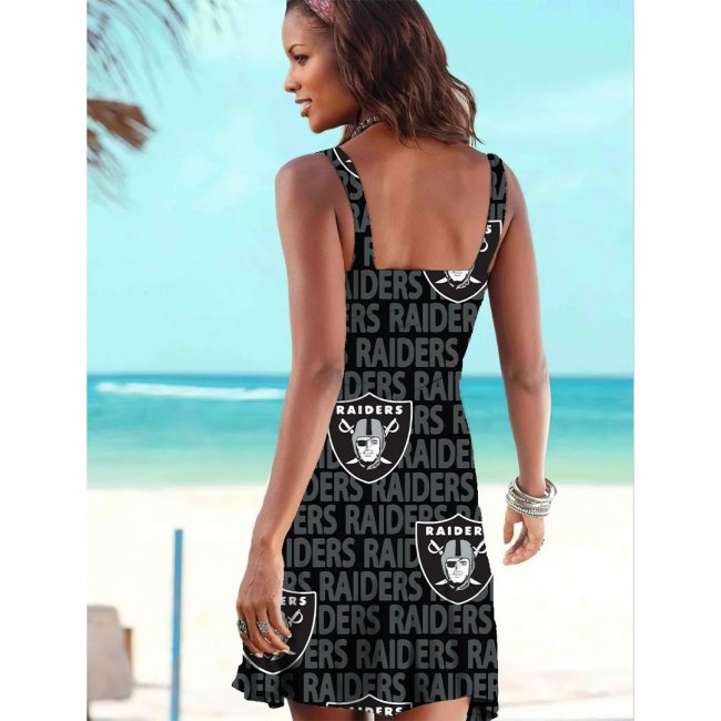 Las Vegas Raiders Tube Top Team Print Sleeveless Vest Dress