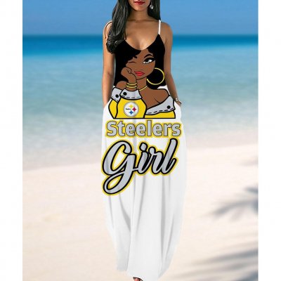 Women's Pittsburgh Steelers Summer Suspender Skirt