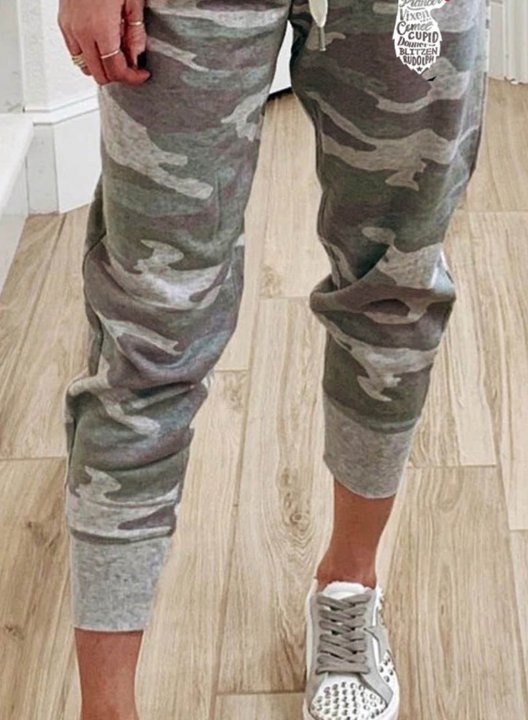 Women's Joggers Winter Camouflage Ankle-length High Waist Slim Casual Joggers