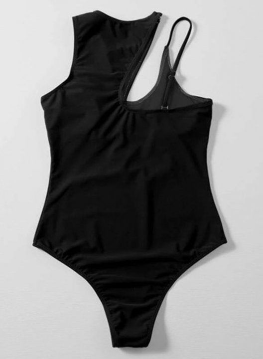 Women's One Piece Swimwear Solid Round Neck Summer One-Piece Swimsuits One-Piece Bathing Suits