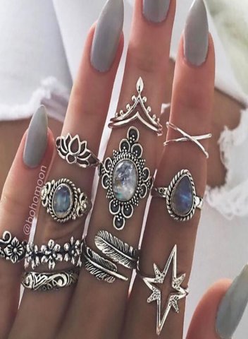 Women's Rings Solid Tribal Alloy Rings