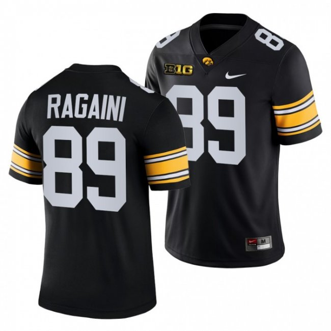 Iowa Hawkeyes 89 Nico Ragaini Black 2021-22 College Football Game Jersey Men